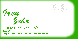 iren zehr business card